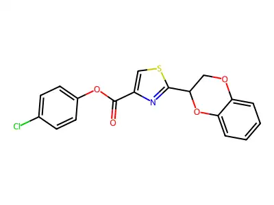 (4-Chlorophenyl) 2-(2,3-dihydro-1,4-benzodioxin-3-yl)-1,3-thiazole-4-carboxylate structure