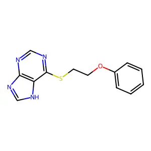 6-(2-phenoxyethylsulfanyl)-7H-purine structure