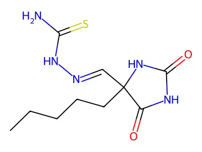 [(2,5-Dioxo-4-pentylimidazolidin-4-yl)methylideneamino]thiourea structure