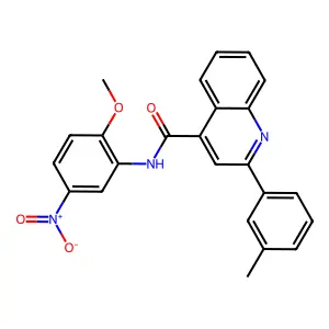 N-(2-methoxy-5-nitrophenyl)-2-(3-methylphenyl)quinoline-4-carboxamide structure