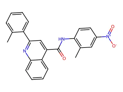 N-(2-methyl-4-nitrophenyl)-2-(2-methylphenyl)quinoline-4-carboxamide structure