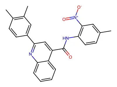 2-(3,4-dimethylphenyl)-N-(4-methyl-2-nitrophenyl)quinoline-4-carboxamide structure