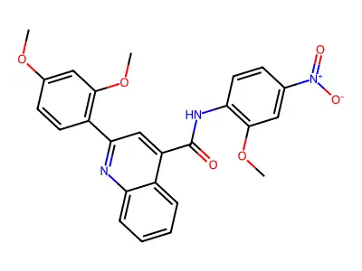 2-(2,4-dimethoxyphenyl)-N-(2-methoxy-4-nitrophenyl)quinoline-4-carboxamide structure