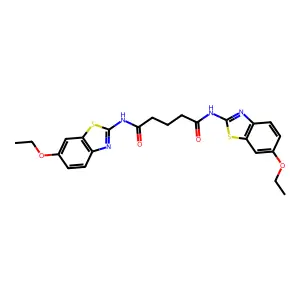 N,N'-bis(6-ethoxy-1,3-benzothiazol-2-yl)pentanediamide structure