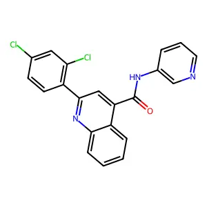2-(2,4-dichlorophenyl)-N-pyridin-3-ylquinoline-4-carboxamide structure