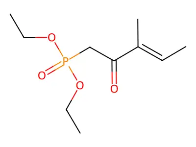 Phosphonic acid, (3-methyl-2-oxo-3-pentenyl)-, diethyl ester, (E)- structure