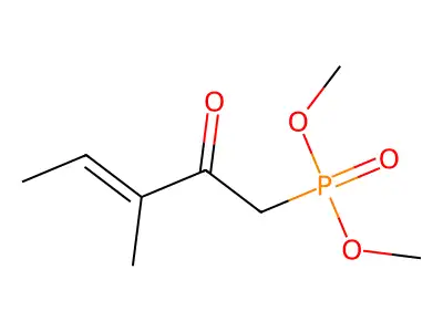 Phosphonic acid, (3-methyl-2-oxo-3-pentenyl)-, dimethyl ester, (E)- structure