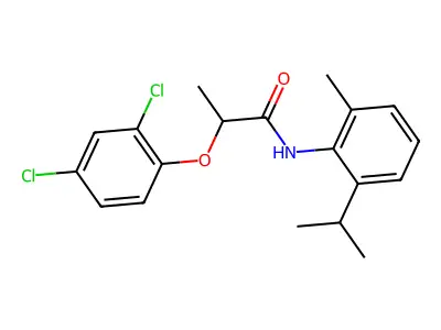 2-(2,4-dichlorophenoxy)-N-(2-methyl-6-propan-2-ylphenyl)propanamide structure