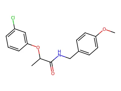 2-(3-chlorophenoxy)-N-(4-methoxybenzyl)propanamide structure