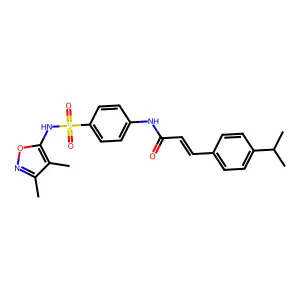 (E)-N-[4-[(3,4-dimethyl-1,2-oxazol-5-yl)sulfamoyl]phenyl]-3-(4-propan-2-ylphenyl)prop-2-enamide structure