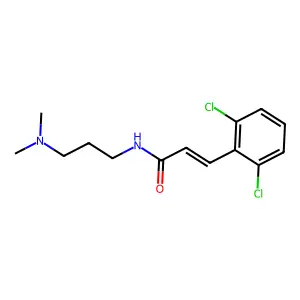 (E)-3-(2,6-dichlorophenyl)-N-[3-(dimethylamino)propyl]prop-2-enamide structure