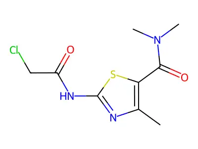 2-[(chloroacetyl)amino]-N,N,4-trimethyl-1,3-thiazole-5-carboxamide structure
