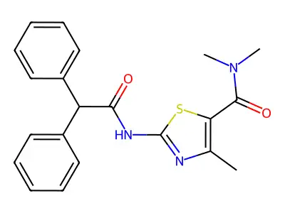 2-[(2,2-diphenylacetyl)amino]-N,N,4-trimethyl-1,3-thiazole-5-carboxamide structure