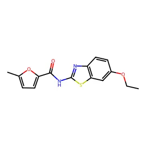 N-(6-ethoxy-1,3-benzothiazol-2-yl)-5-methylfuran-2-carboxamide structure