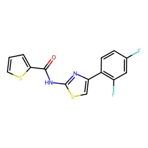 N-[4-(2,4-difluorophenyl)-1,3-thiazol-2-yl]thiophene-2-carboxamide structure