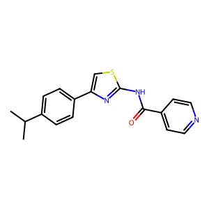 N-[4-(4-propan-2-ylphenyl)-1,3-thiazol-2-yl]pyridine-4-carboxamide structure