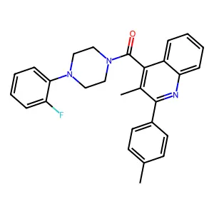 [4-(2-fluorophenyl)piperazin-1-yl]-[3-methyl-2-(4-methylphenyl)quinolin-4-yl]methanone structure