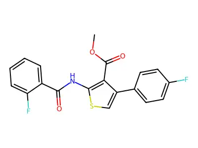 Methyl 2-[(2-fluorobenzoyl)amino]-4-(4-fluorophenyl)-3-thiophenecarboxylate structure