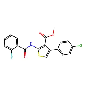 Methyl 4-(4-chlorophenyl)-2-[(2-fluorobenzoyl)amino]-3-thiophenecarboxylate structure