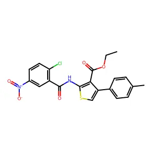 ethyl 2-[(2-chloro-5-nitrobenzoyl)amino]-4-(4-methylphenyl)thiophene-3-carboxylate structure
