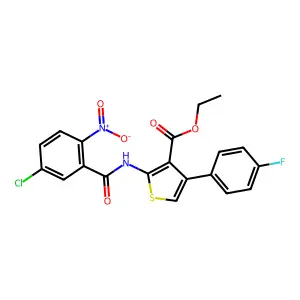 ethyl 2-({5-chloro-2-nitrobenzoyl}amino)-4-(4-fluorophenyl)-3-thiophenecarboxylate structure
