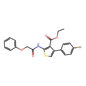Ethyl 4-(4-bromophenyl)-2-[(phenoxyacetyl)amino]-3-thiophenecarboxylate structure