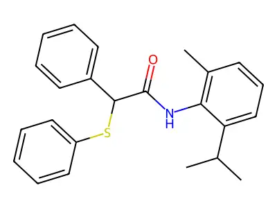 N-(2-methyl-6-propan-2-ylphenyl)-2-phenyl-2-phenylsulfanylacetamide structure