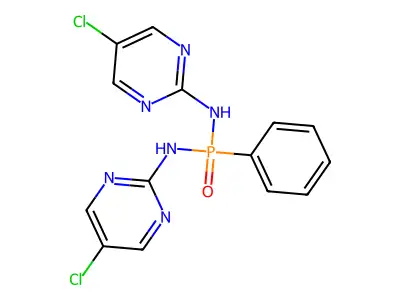 N,N'-Bis(5-chloro-2-pyrimidinyl)-P-phenylphosphonic diamide structure