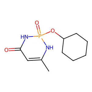 2-Cyclohexyloxy-6-methyl-2-oxo-1,3-dihydro-1,3,2lambda5-diazaphosphinin-4-one structure