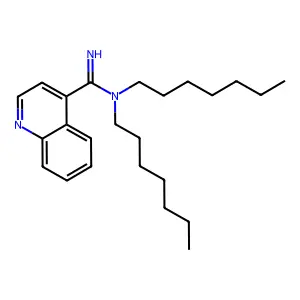 N,N-diheptylquinoline-4-carboximidamide structure