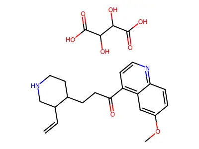 Quinicine hexahydro-, tartrate structure