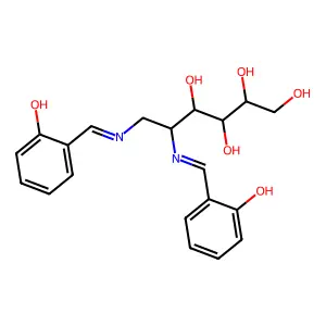 5,6-Bis[(2-hydroxyphenyl)methylideneamino]hexane-1,2,3,4-tetrol structure