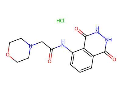5-Morpholinoacetamidophtalazine-1,4-dione hydrochloride structure