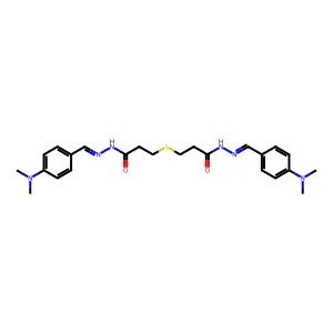 3,3'-Sulfanediylbis(N'-{[4-(dimethylamino)phenyl]methylidene}propanehydrazide) structure