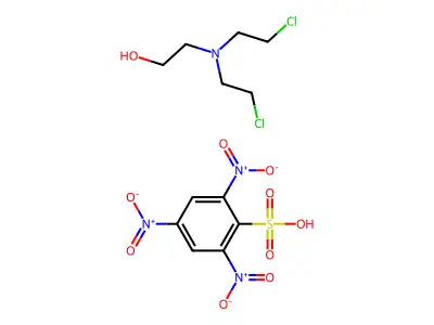 2-[Bis(2-chloroethyl)amino]ethanol;2,4,6-trinitrobenzenesulfonic acid structure