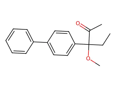 3-(Biphenyl-4-yl)-3-methoxypentan-2-one structure