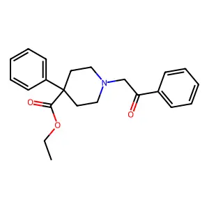 Ethyl 1-(2-oxo-2-phenylethyl)-4-phenyl-4-piperidinecarboxylate structure