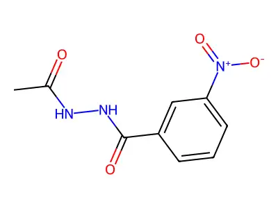 Benzoic acid, 3-nitro-, 2-acetylhydrazide structure