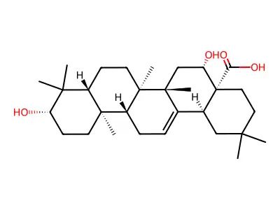 (3beta,16beta)-3,16-Dihydroxyolean-12-en-28-oic acid structure
