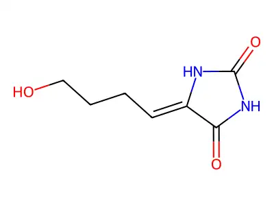 (5Z)-5-(4-hydroxybutylidene)imidazolidine-2,4-dione structure