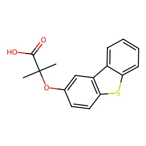 2-Dibenzothiophen-2-yloxy-2-methylpropanoic acid structure