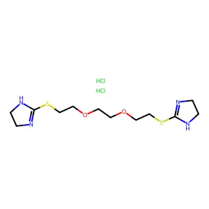 2-Imidazoline, 2,2'-ethylene bis(oxyethylenethio)di-, dihydrochloride structure