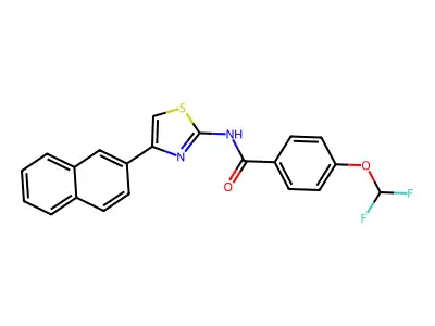 4-(difluoromethoxy)-N-(4-naphthalen-2-yl-1,3-thiazol-2-yl)benzamide structure