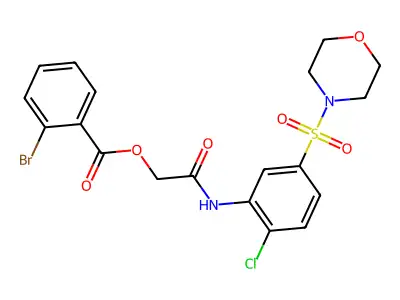 [2-(2-Chloro-5-morpholin-4-ylsulfonylanilino)-2-oxoethyl] 2-bromobenzoate structure