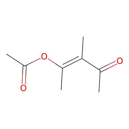 (3-Methyl-4-oxopent-2-en-2-yl) acetate structure