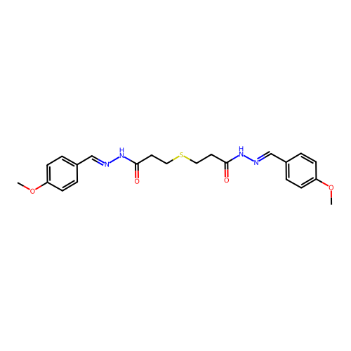 Propanoic acid,3,3'-thiobis-, bis[[(4-methoxyphenyl)methylene]hydrazide] (9CI) structure
