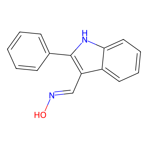 2-Phenyl-1H-indole-3-carbaldehyde oxime structure