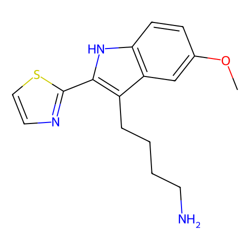 4-[5-methoxy-2-(1,3-thiazol-2-yl)-1H-indol-3-yl]butan-1-amine structure