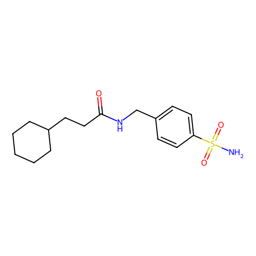 3-cyclohexyl-N-[(4-sulfamoylphenyl)methyl]propanamide structure