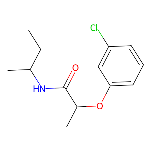 N-butan-2-yl-2-(3-chlorophenoxy)propanamide structure
